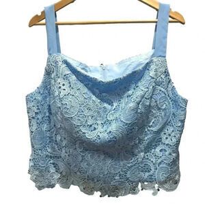 NWT Wedding Dress Baby Blue‎ Lace Crop Top Medium